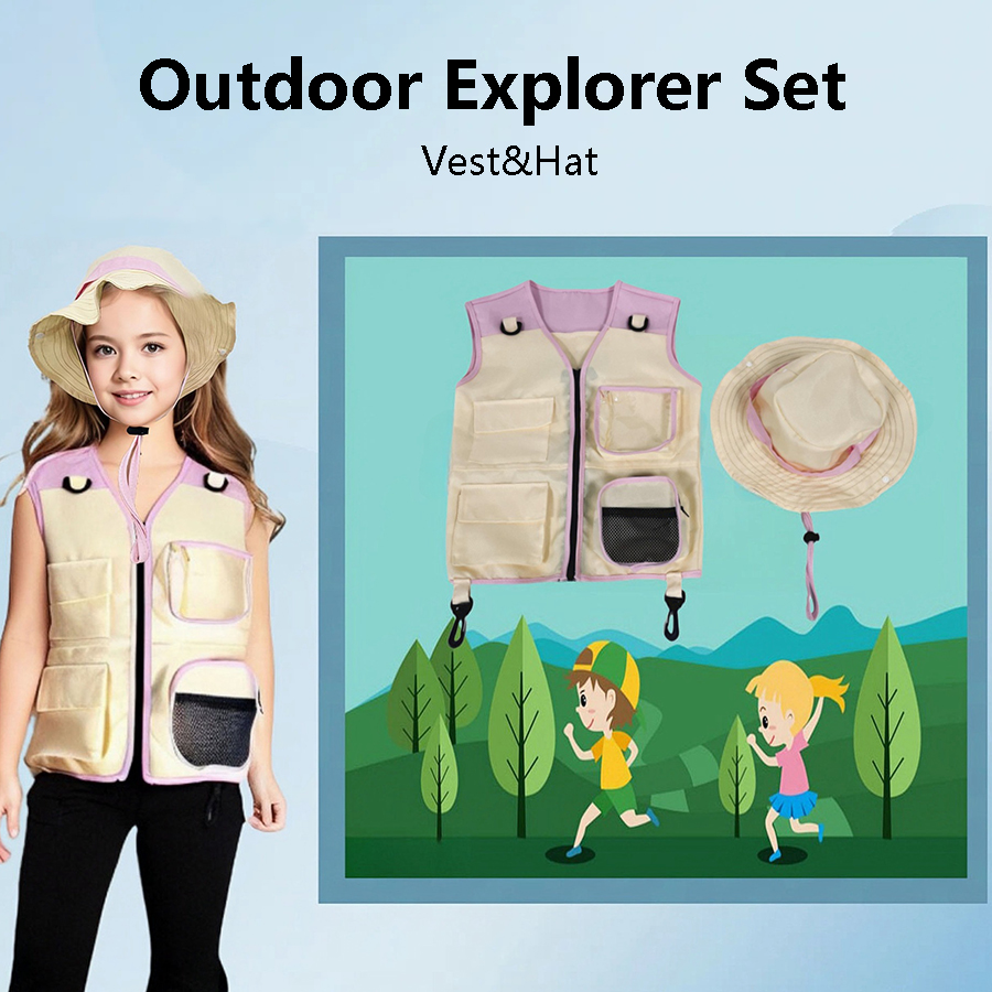 Outdoor Adventure Activities For Kids - Kinderen Ontdekkingsreiziger Vest Hoed Pak Outdoor