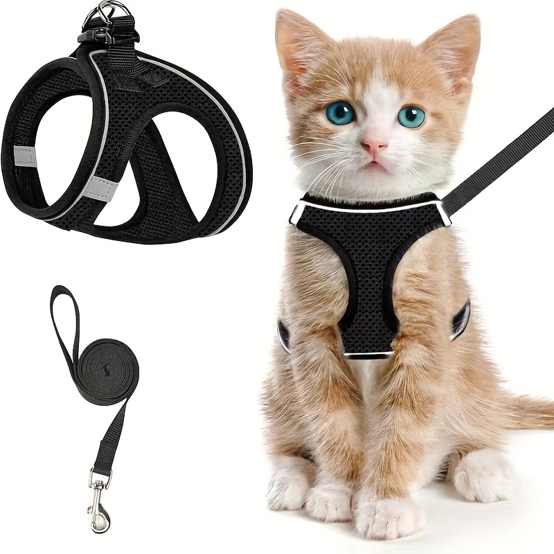 Outdoor Adventure Vest - Ontsnappingsbestendige kattentuig- en riemset: reflecterend zacht