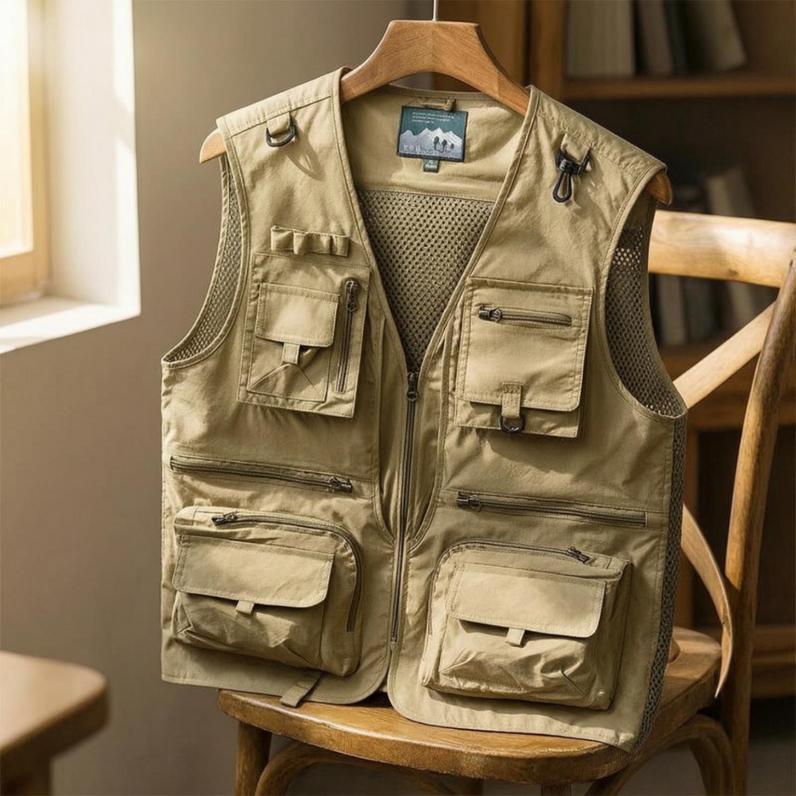 Outdoor Adventure Vest - Heren mouwloos utility vest van nylon