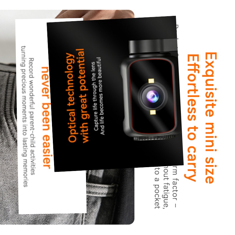 Outdoor Adventure Video - Draaibaar scherm, draagbare pocket action camera,