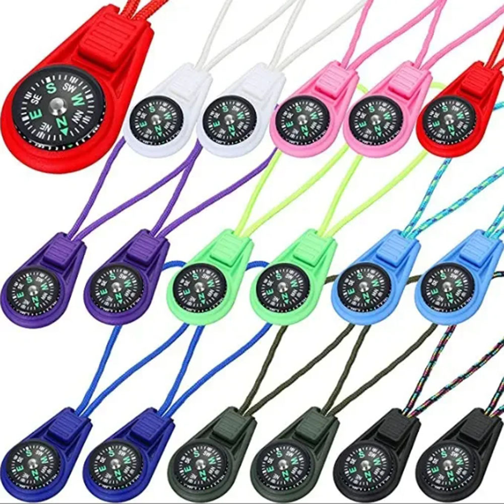 Outdoor Adventure Guide - 10 stuks kleurrijke overlevingssleutelhanger met ritssluiting,