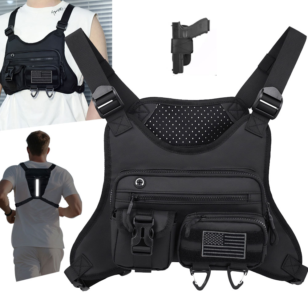 Outdoor Adventure Vest - Camping Voorborst Vest Rugzak Hardlooptas Fietsen